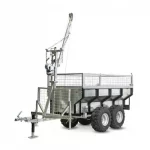 Remorque 1000 kg avec benne galvanisée et grue