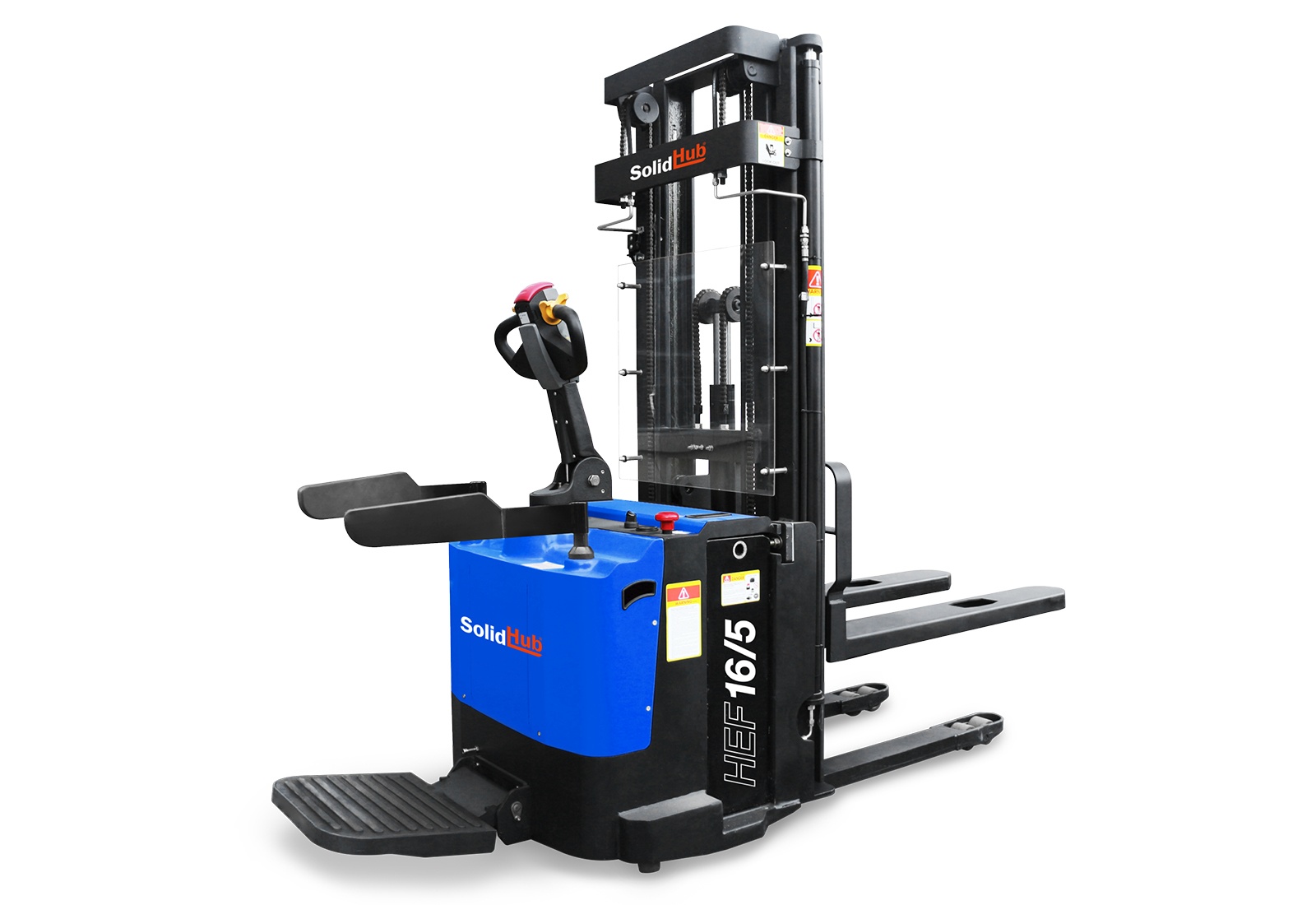 Gerbeur électrique HEF16/5 avec poste de conduite, hauteur de levage 90 - 5.000 mm, capacité de charge 1.600 kg, SolidHub